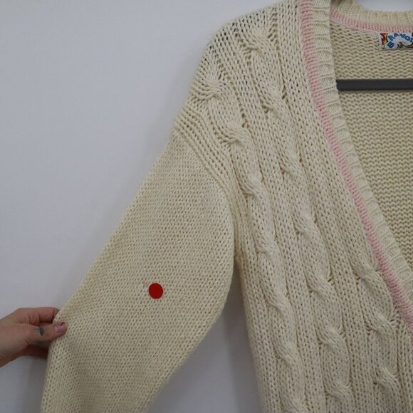 Bravo Cardigan Womens M Cream Fishermancore Soft Girl Kawaii Fairycore Cottage - Picture 10 of 16